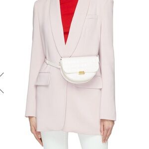 Wandler White Anna Croc-Embossed Belt Bag